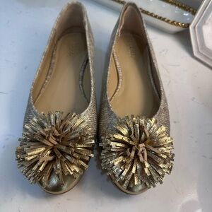 Michael Michael Kors Womens Lolita Metallic Leather ballet flat